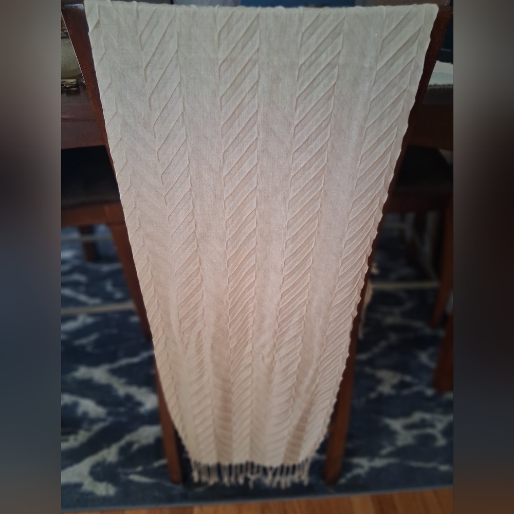 Beige Textured Women's Scarf/Wrap